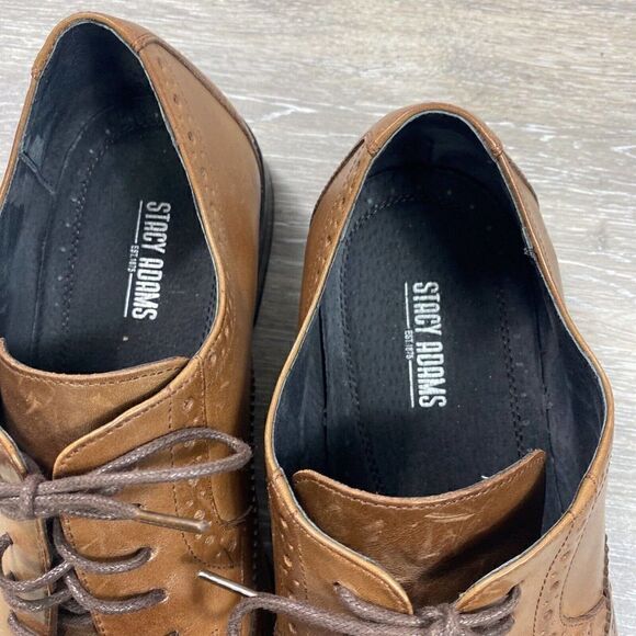 Stacy Adams Mens 13 M Oxfords Brown Lace Up Wingtip Leather Shoes Casual Preppy‎ main image 6